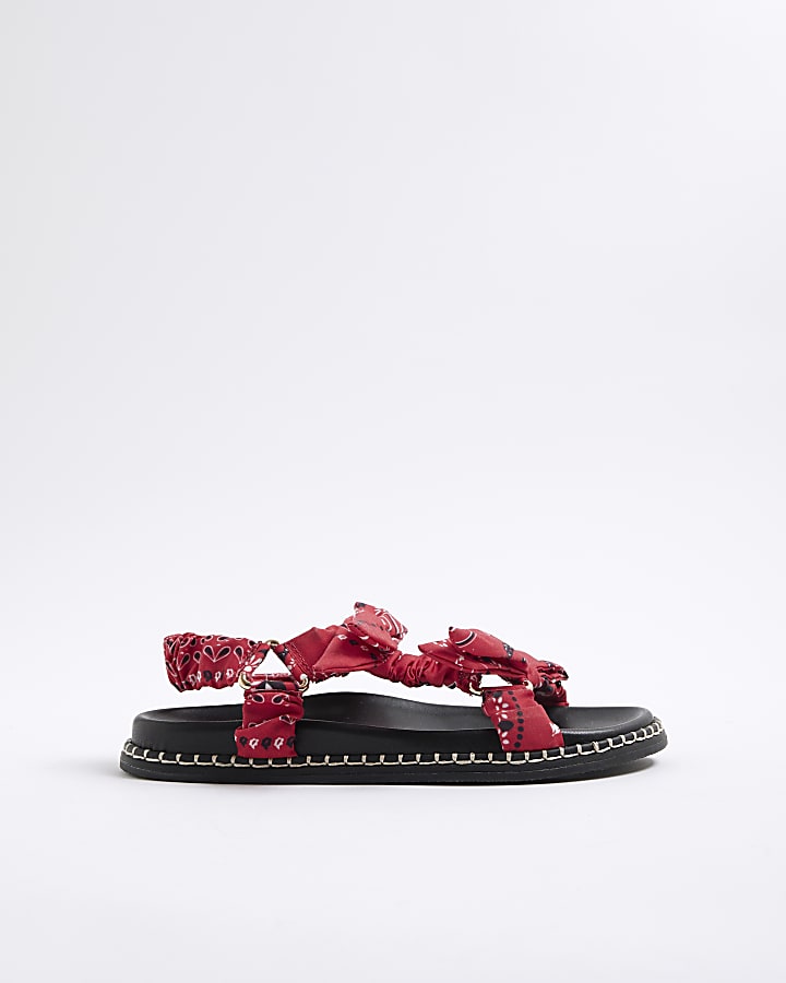 Red Bandana Tie Sandals