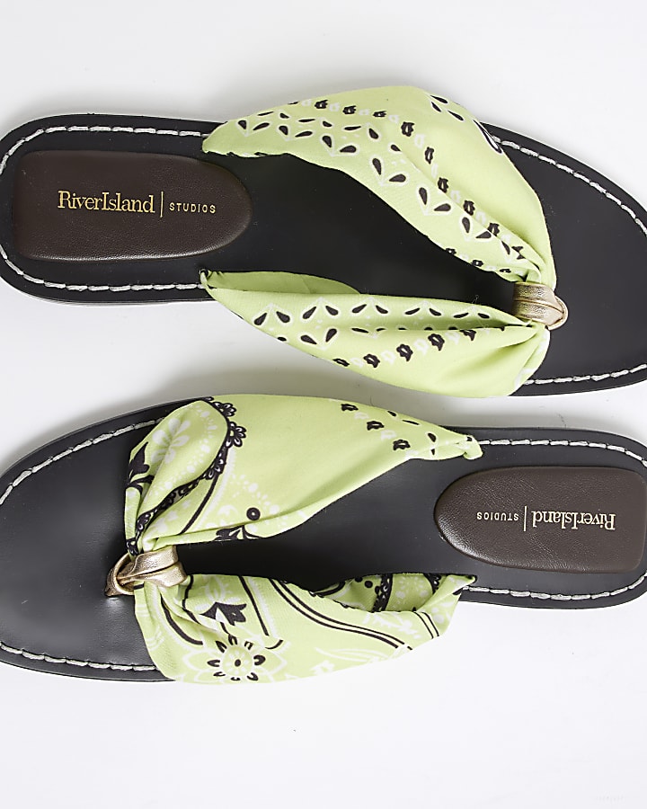 Green Bandana Flip Flops