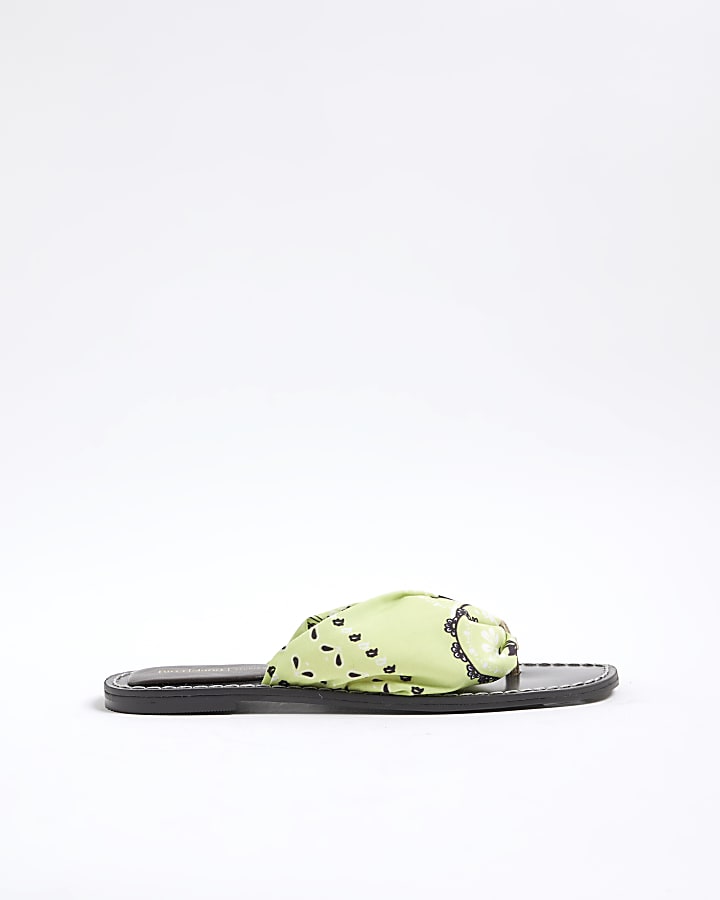 Green Bandana Flip Flops