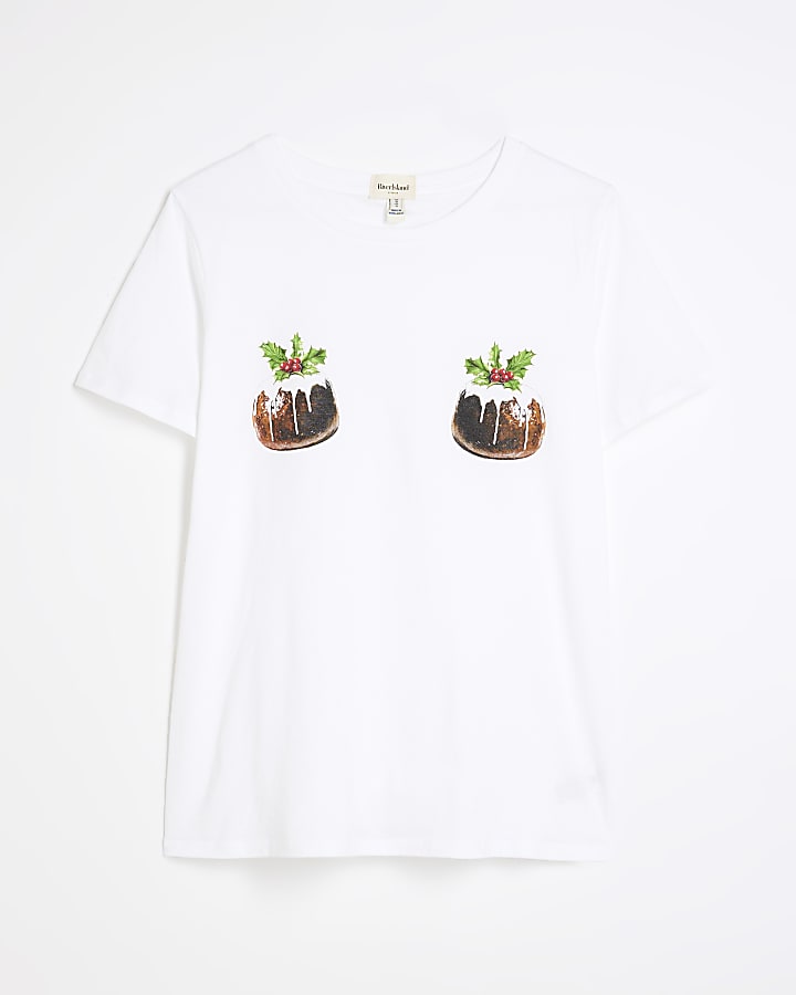 White Christmas Pudding T-shirt