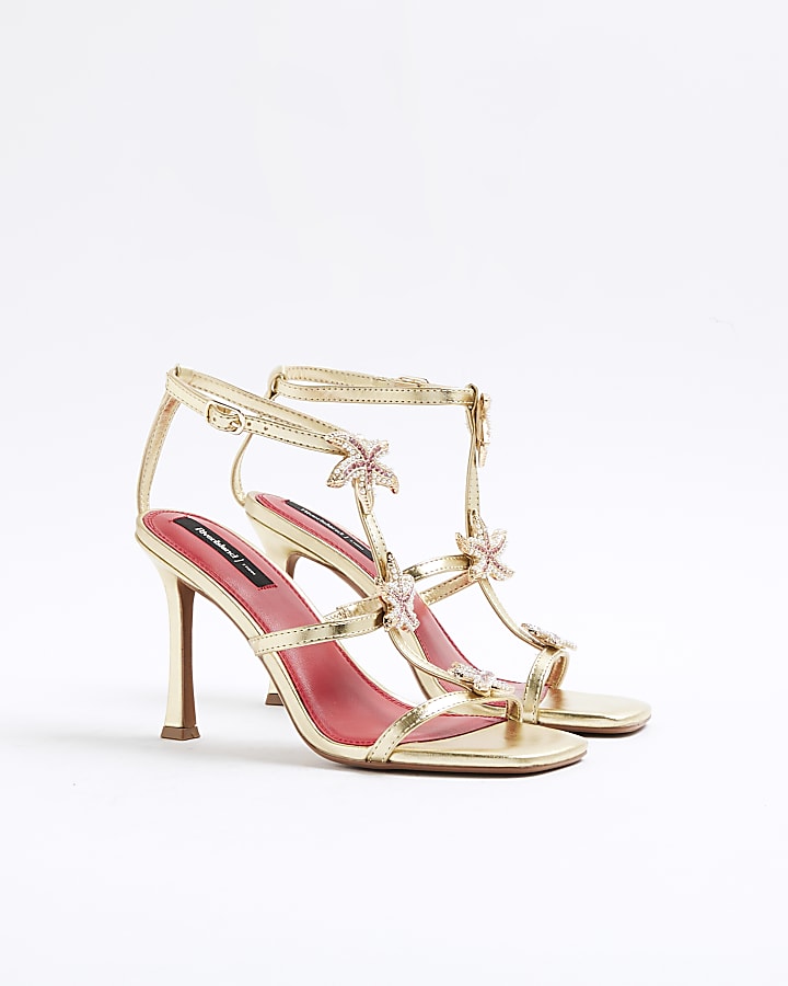Gold Starfish Strappy Heeled Sandals