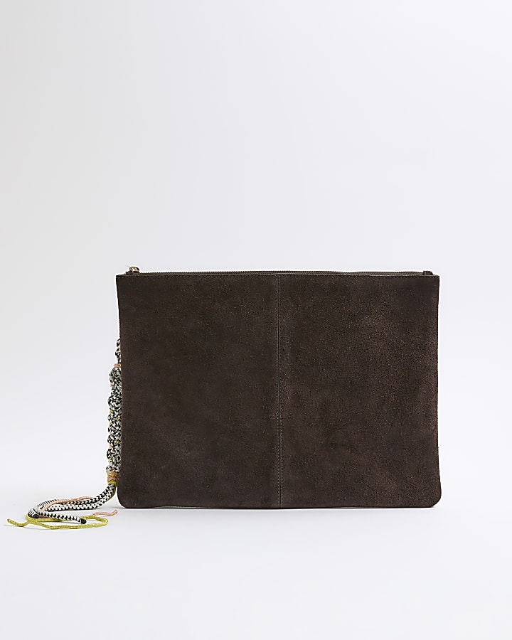 Premium Brown Suede Pouch