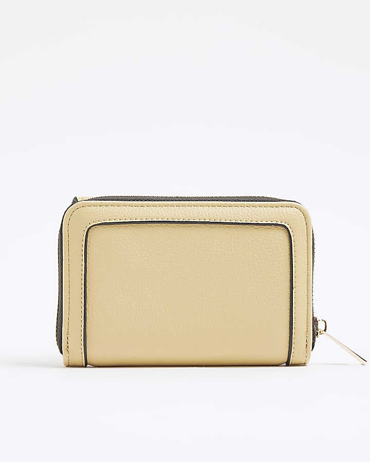 Yellow Panelled Zip Purse