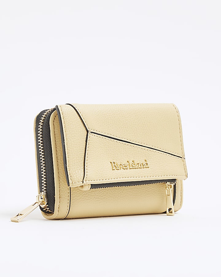 Yellow Panelled Zip Purse