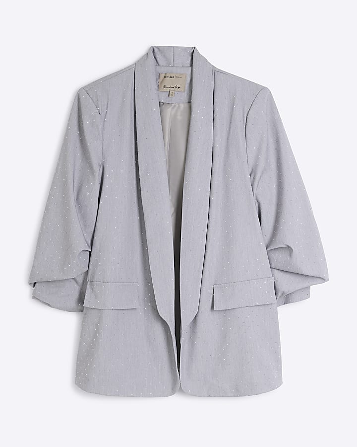 Grey Embellished Blazer