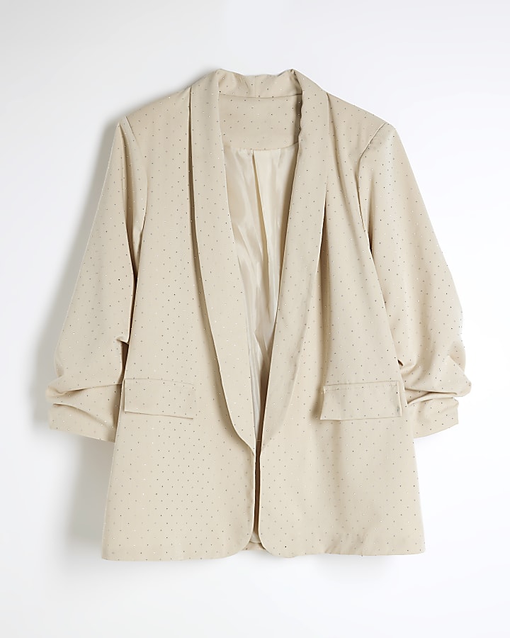 Beige Diamante Blazer