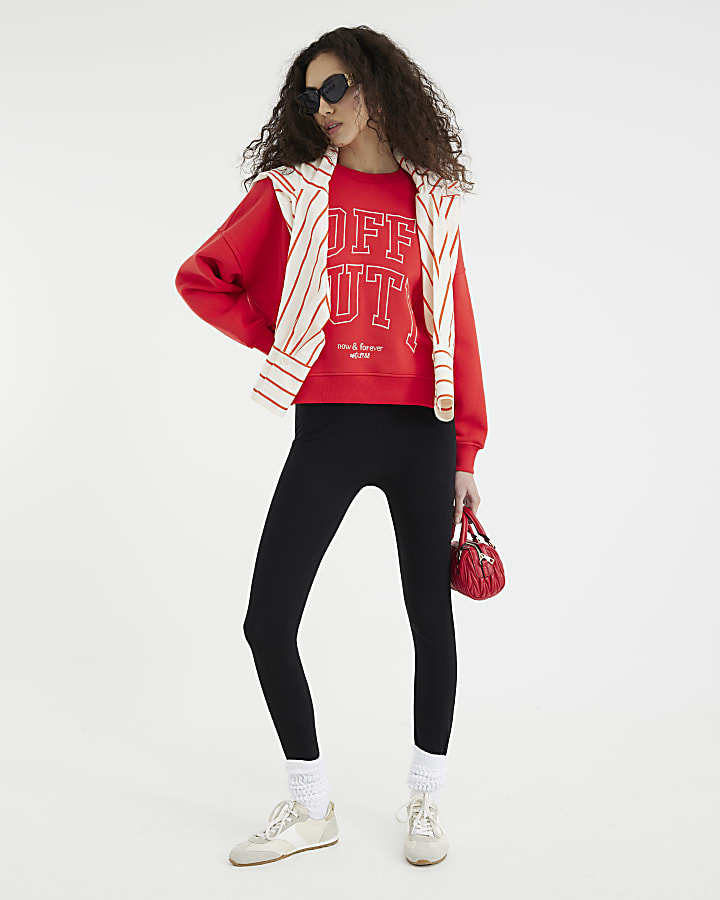 Red Long Sleeve Off Duty Sweatshirt