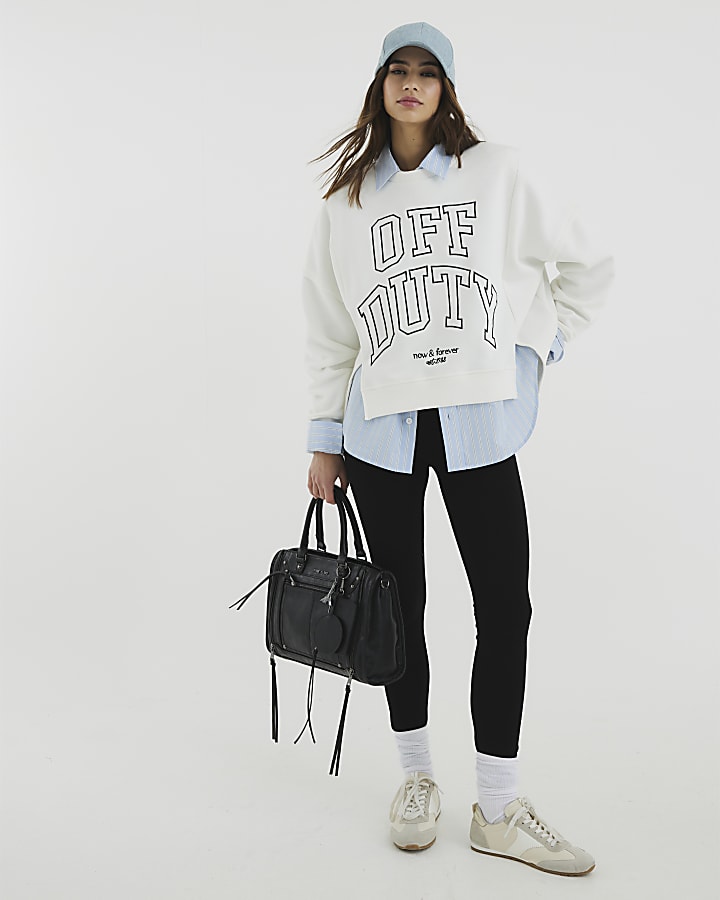 White Long Sleeve Off Duty Sweatshirt