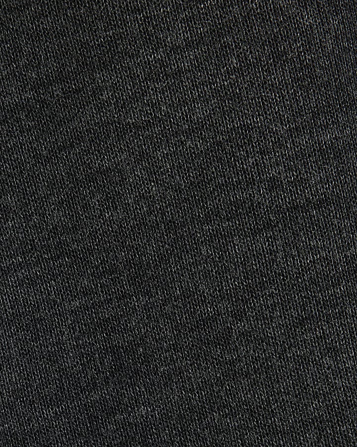 Grey Short Sleeve High Neck Top