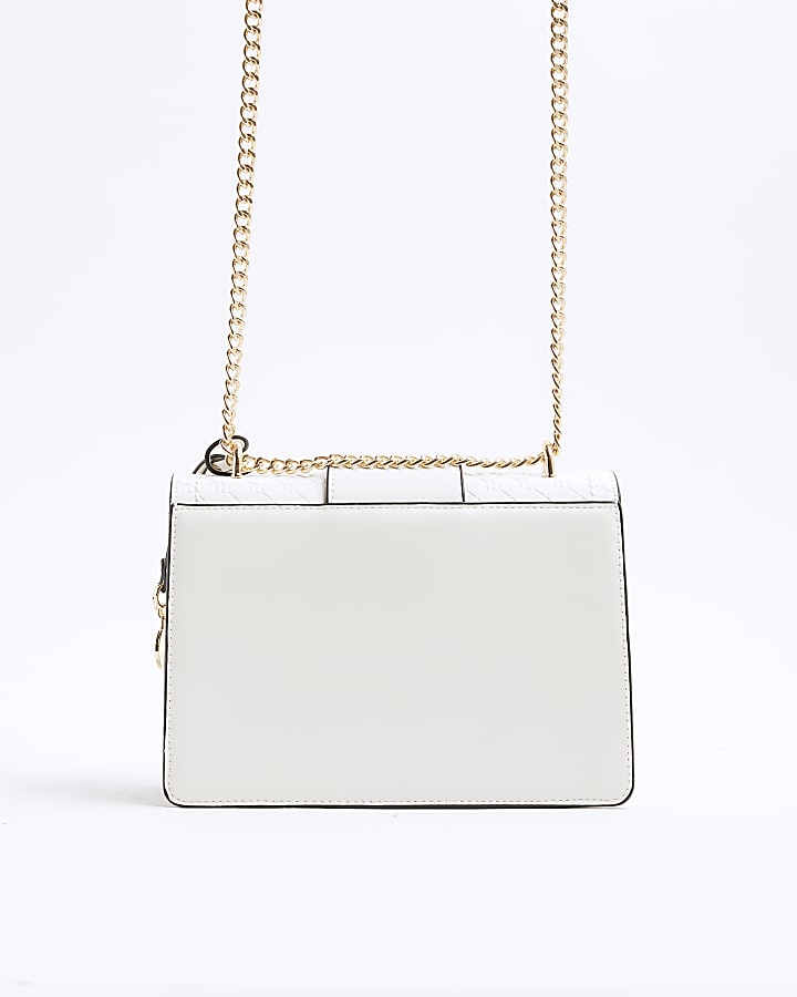 White Panelled Monogram Shoulder Bag