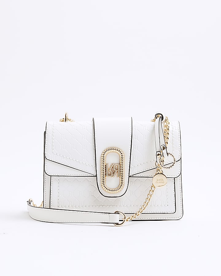 White Panelled Monogram Shoulder Bag