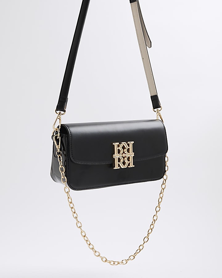 Black RR Cross Body Satchel Bag