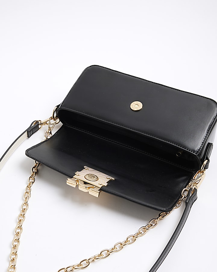 Black RR Cross Body Satchel Bag