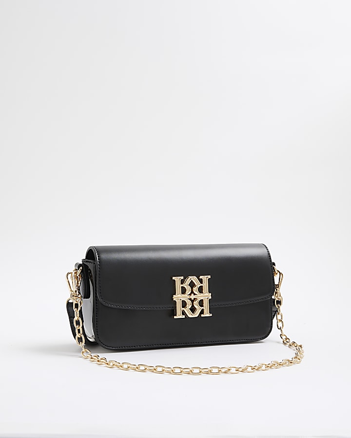 Black RR Cross Body Satchel Bag