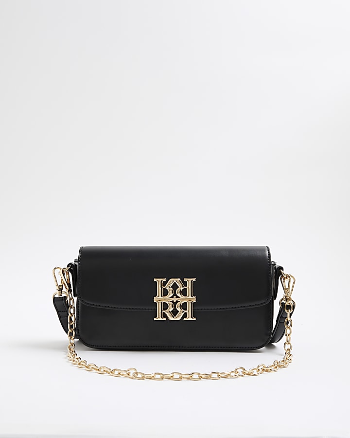 Black RR Cross Body Satchel Bag