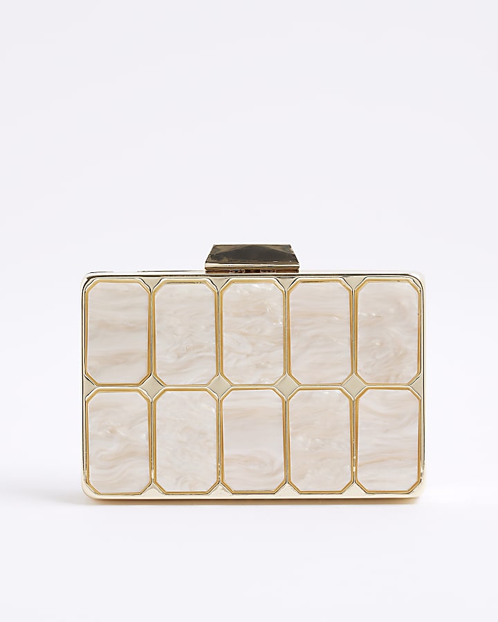 Gold Resin Hard Clutch Bag