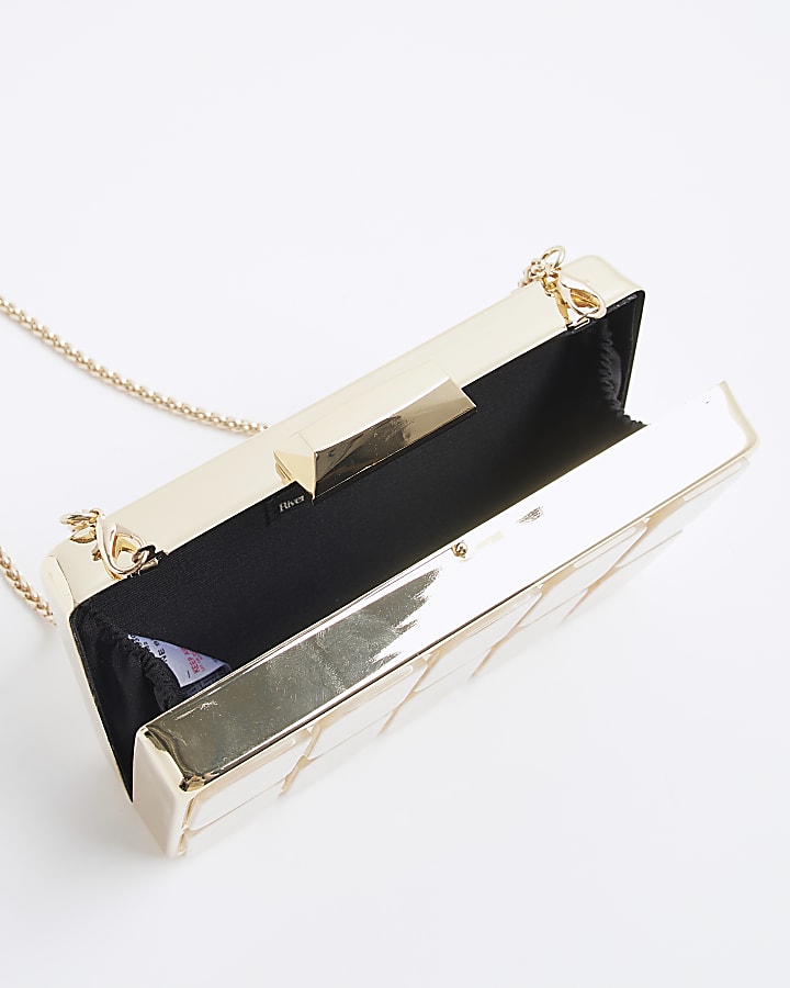 Gold Resin Hard Clutch Bag