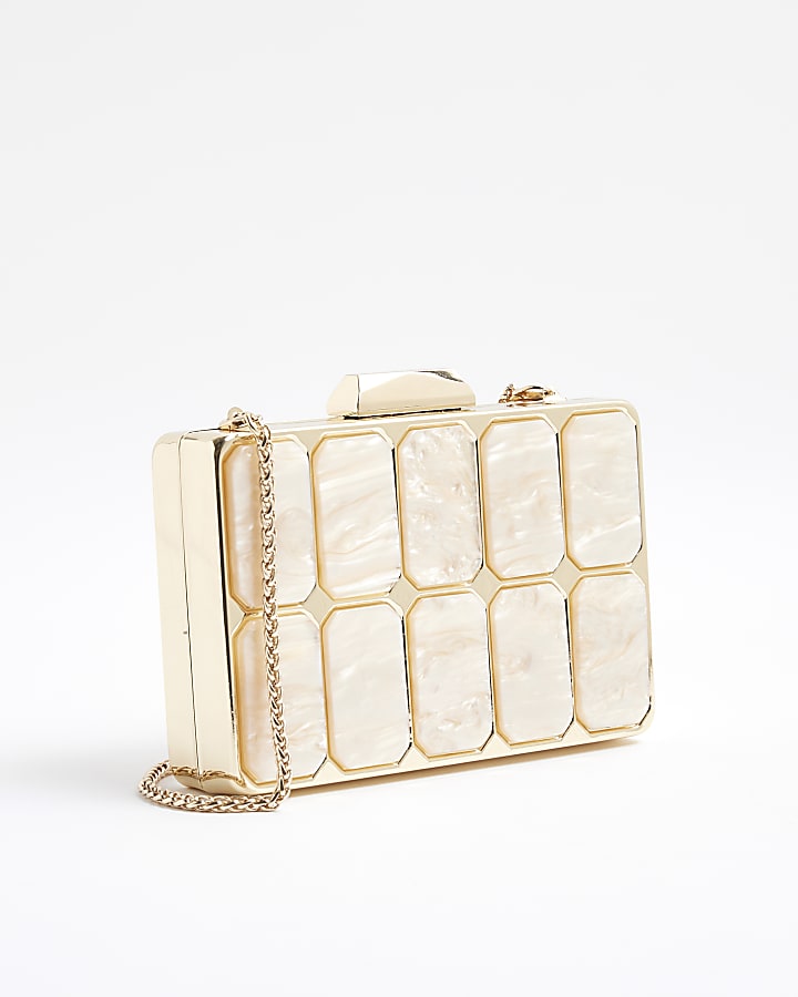 Gold Resin Hard Clutch Bag