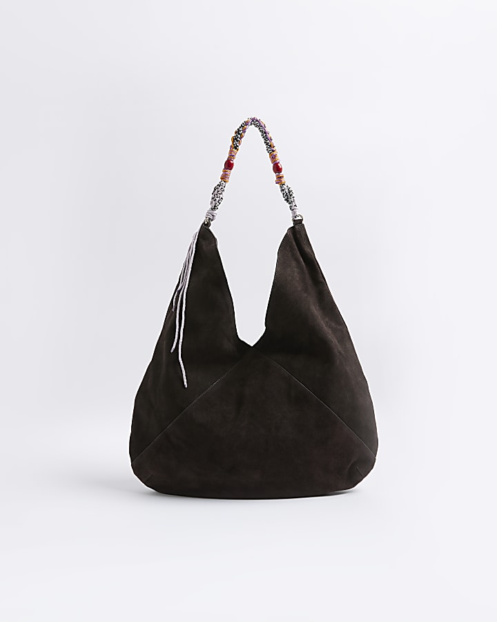 Brown Premium Suede Rope Shoulder Bag