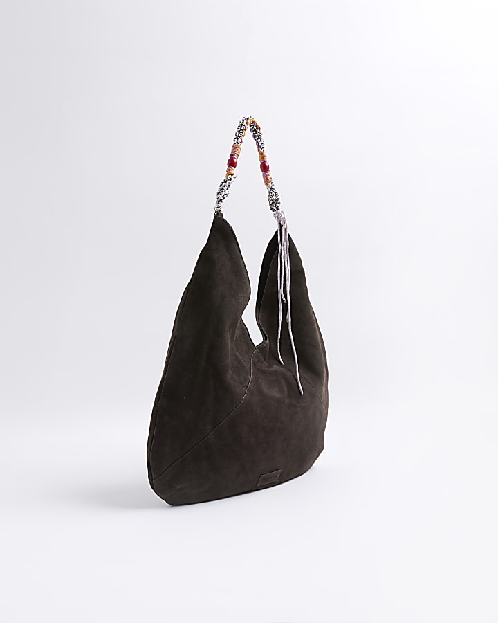 Brown Premium Suede Rope Shoulder Bag