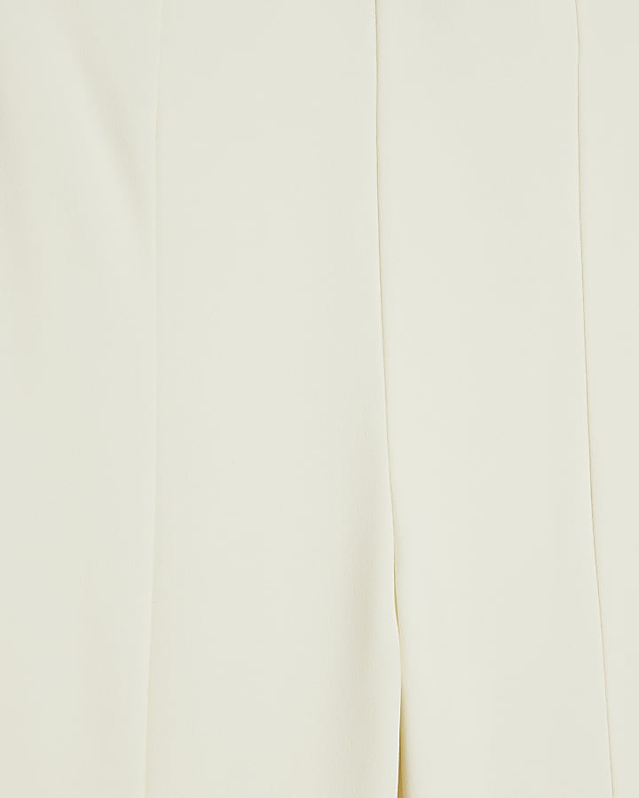 Cream Wide Leg Flare Trousers