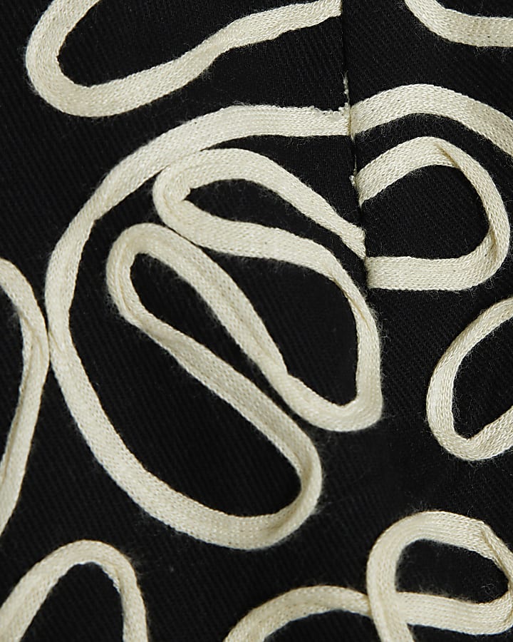 Black Embroidered Shorts