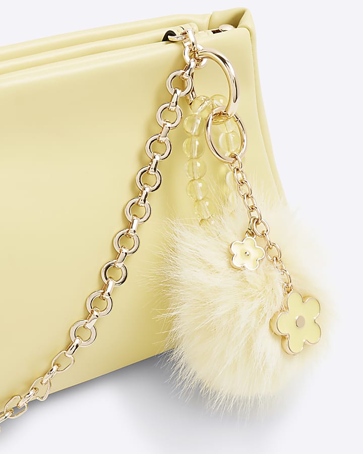 Yellow Pom Pom Floral Bag Charm