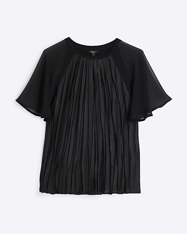 Black Short Sleeved Sheer T-Shirt