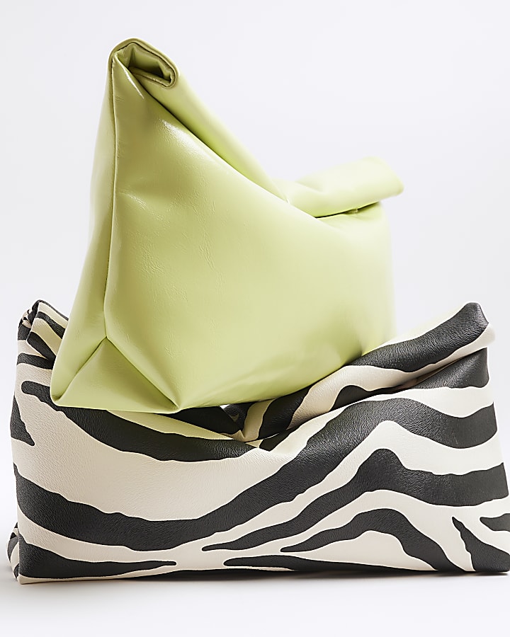 Lime Roll Top Clutch Bag