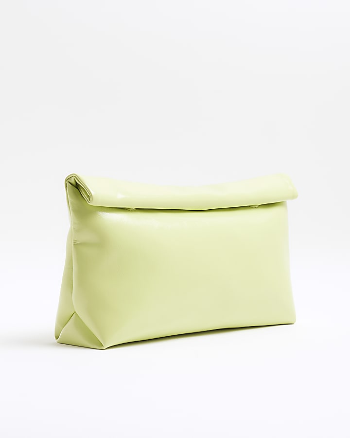 Lime Roll Top Clutch Bag