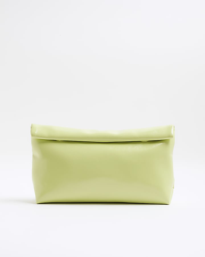 Lime Roll Top Clutch Bag