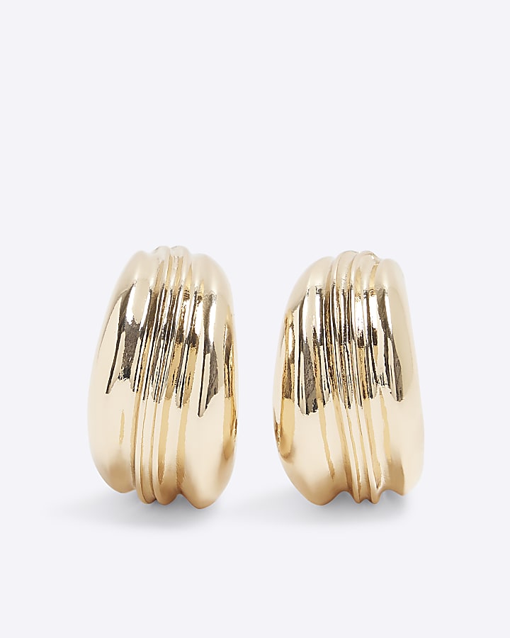 Gold Molten Hoop Earrings