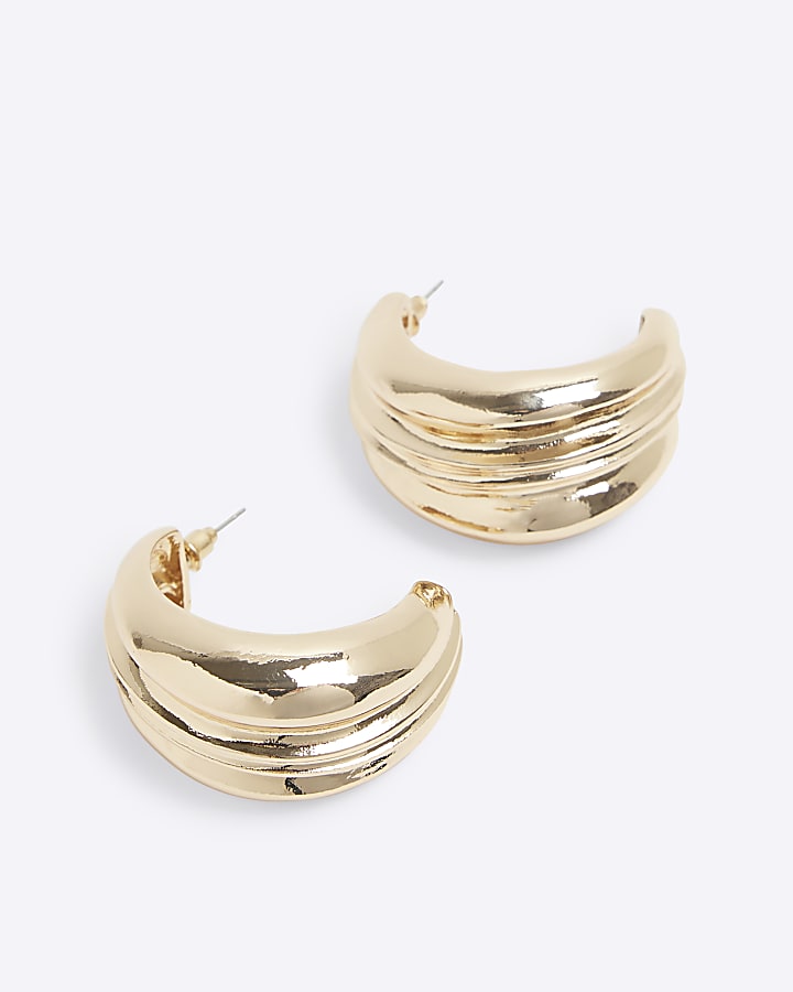 Gold Molten Hoop Earrings