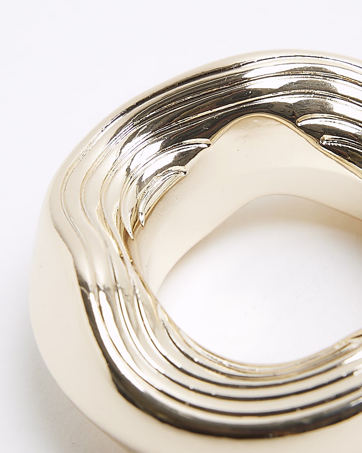Gold Organic Hoop Earrings
