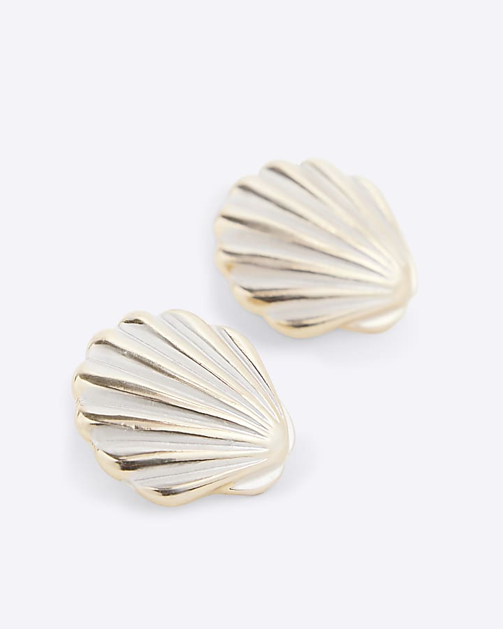 Silver Mini Shell Stud Earrings