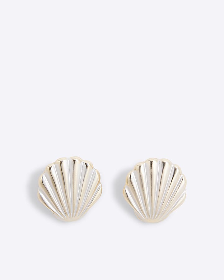 Silver Mini Shell Stud Earrings