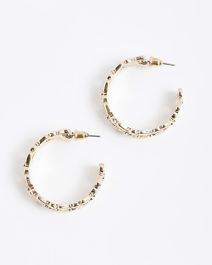 Gold Multi Butterfly Hoop Earrings