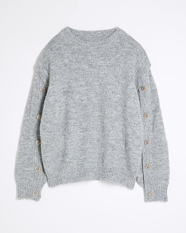 Grey Side Button Jumper