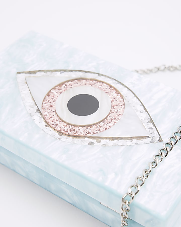 Blue Eye Hard Shell Clutch Bag