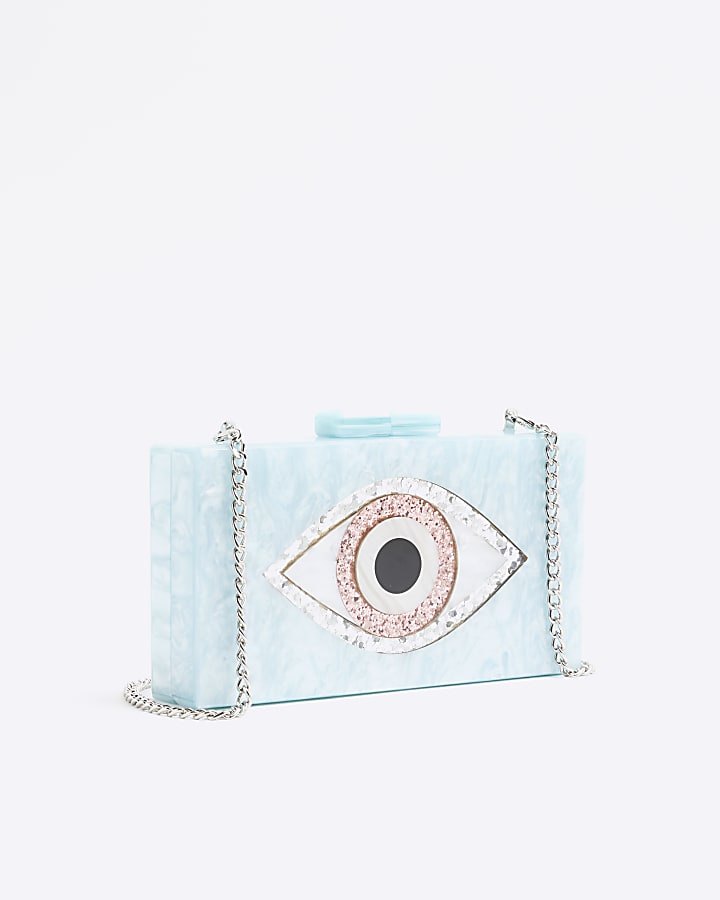 Blue Eye Hard Shell Clutch Bag