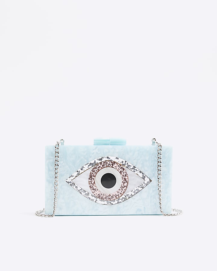 Blue Eye Hard Shell Clutch Bag