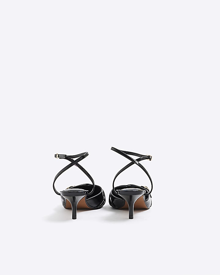 Black Strappy Court Heels