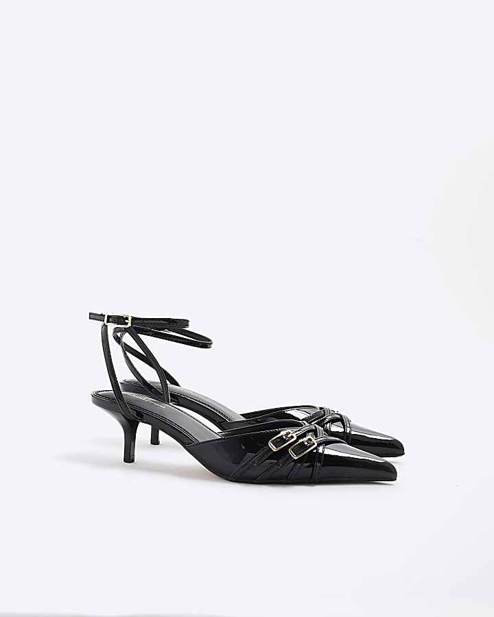 Black Strappy Court Heels