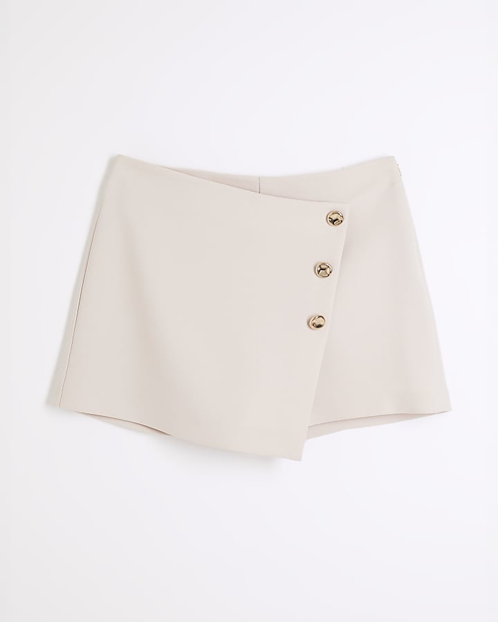 Beige Asymmetric Skort