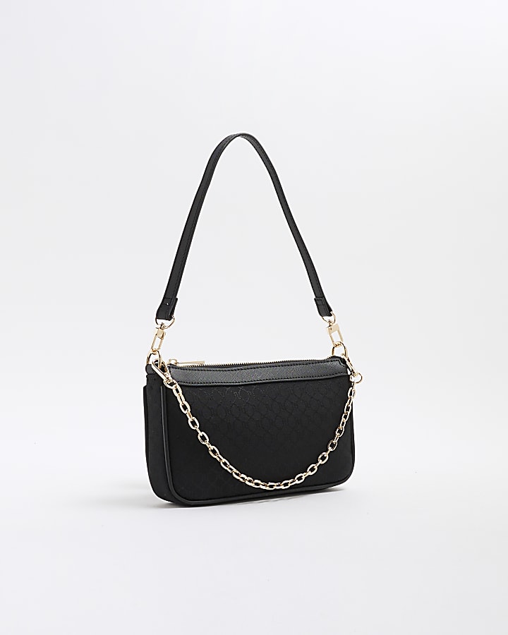 Black 90s Monogram Shoulder Bag