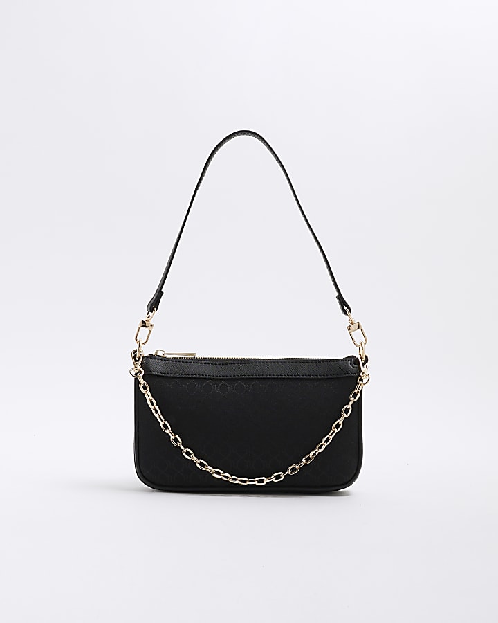 Black 90s Monogram Shoulder Bag