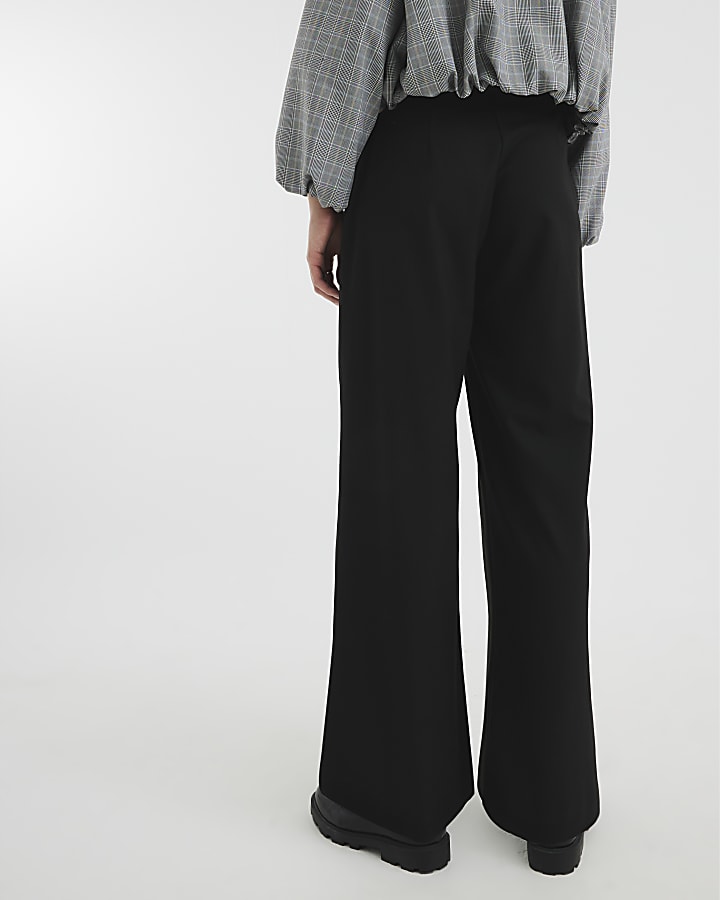 Black Belted Wide Leg Trousers