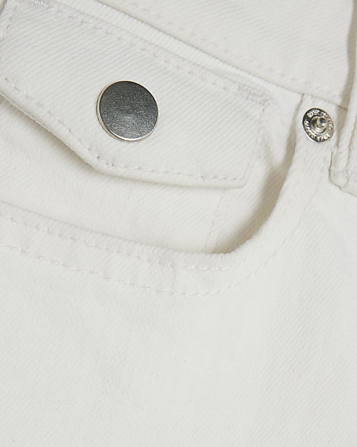 White Cropped Bootcut Jeans