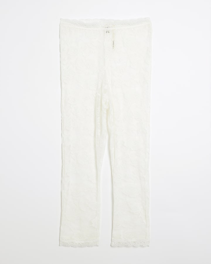 White Lace Capri Trousers