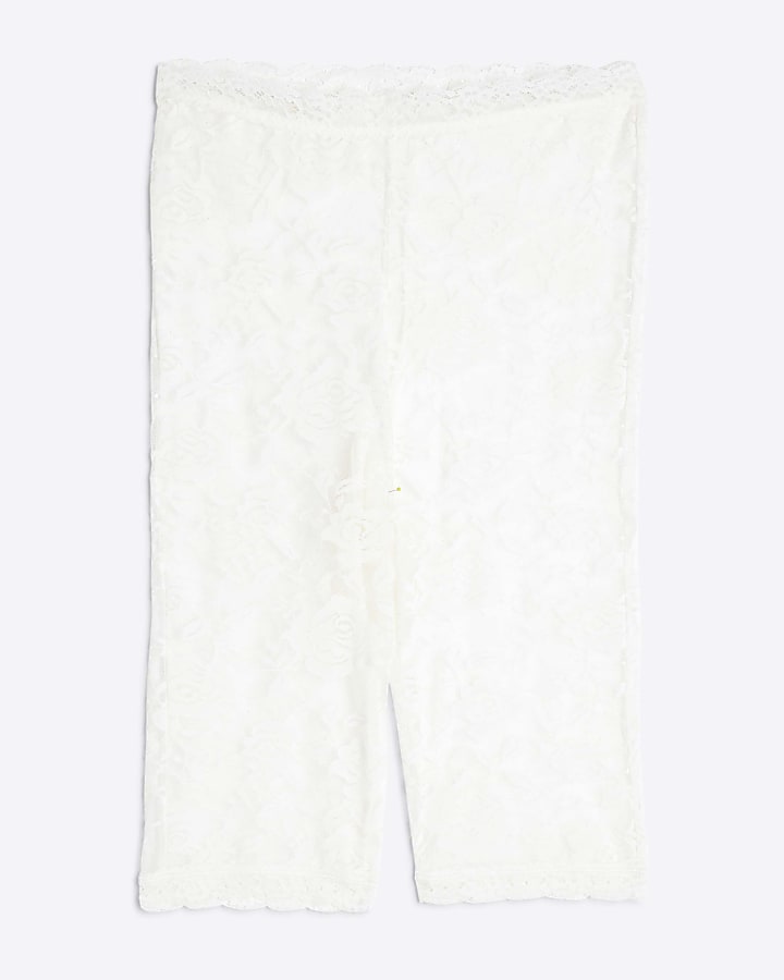 White Lace Cycle Shorts